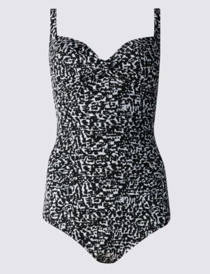 Secret Slimming&trade; Amalfi Print Plunge Swimsuit